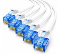 1aTTack.de 660301 Cat6 Cat.6 Cable Cat Network Cable 0.5m - Patch Cable Slim Cable (Small Diameter - Very Flexible) 1000 Mbit/s - Pack of 5 - White