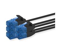 1aTTack.de 660363 Cat6 Cat.6 cable Cat network cable 7.5m - patch cable slim cable (small diameter - very flexible) 1000 Mbit/s - 5 pieces - black