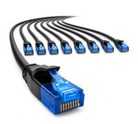 1aTTack.de 660462 Cat6 Cat.6 Cable Cat Network Cable 10m - Patch Cable Slim Cable (Small Diameter - Very Flexible) 1000 Mbit/s - Pack of 10 - Black