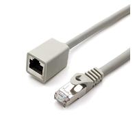 1aTTack.de 677637 CAT7 Cat.7 extension adapter - 5m - Ethernet cable Lanka cable network cable 10 Gb/s raw cable with (RJ45) Cat6a plug socket 1 piece - gray
