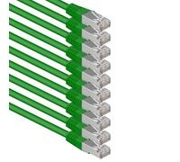 1aTTack.de 7.5 m green - 10 pieces Cat.6 patch cable network cable CAT6 S-FTP Gigabit Lan PIMF CAT 6 copper CU halogen-free Internet DSL game console Smart TV