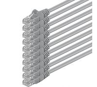 1aTTack.de 7.5m - gray - 10 pieces - (PACK) - CAT.6 CAT6 Ethernet LAN network cable 1000 Mbit/s patch cable