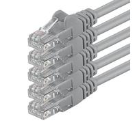 1aTTack.de 7.5m - gray - 5 pieces - (PACK) - CAT.6 CAT6 Ethernet LAN network cable 1000 Mbit/s patch cable
