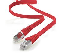 1aTTack.de 7.5m - red - 1 piece CAT.7 Gigabit Ethernet LAN ribbon ribbon cable (RJ45) network cable raw cable (10Gbit/s) installation cable flat slim compatible with Cat.5 - Cat.5e - Cat.6