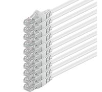 1aTTack.de 7.5m - white - 10 pieces - (PACK) - CAT.6 CAT6 Ethernet LAN network cable 1000 Mbit/s patch cable