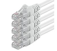 1aTTack.de 7.5m - white - 5 pieces - (PACK) - CAT.6 CAT6 Ethernet LAN network cable 1000 Mbit/s patch cable