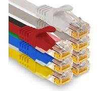 1aTTack.de - 7 x 1.0m Cat7 network cable, Cat.7 Ethernet, Lan & Cat 7 patch cable for maximum internet speed & connects all devices with RJ 45 connector Color 3
