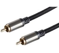 1aTTack.de BlackCotton RCA Coaxial Cable Audio Video Textile Sheath Gold-Plated Metal Connectors Double Shielded for S/PDIF Composite Component 1x 5 m