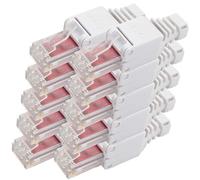 1aTTack.de Cat.6 tool-free plug can be field assembled for flexible and rigid inner conductors AWG 23-26 network cable installation cable 10 pieces