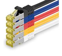 1aTTack.de Cat.7 network cable 0.25 m 5 colors 5 pieces Cat7 Ethernet cable network LAN cable raw cable 10 Gb s SFTP PIMF LSZH set patch cable with Rj 45 plug Cat.6a