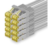 1aTTack.de Cat.7 Network Cable 1m Gray Pack of 10 Cat7 Ethernet Cable Network LAN Cable Raw Cable 10 Gb s SFTP PIMF LSZH Set Patch Cable with Rj 45 Plug Cat.6a