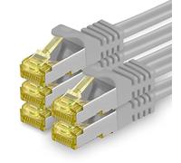 1aTTack.de Cat.7 Network Cable 1m Gray Pack of 5 Cat7 Ethernet Cable Network LAN Cable Raw Cable 10 Gb s SFTP PIMF LSZH Set Patch Cable with Rj 45 Plug Cat.6a