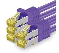 1aTTack.de Cat.7 network cable 2 m purple pack of 5 Cat7 Ethernet cable network LAN cable raw cable 10 Gb s SFTP PIMF LSZH set patch cable with Rj 45 plug Cat.6a