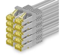 Cat.7 Network Cable 2m Gray Pack of 10 Cat7 Ethernet Cable Network LAN Cable Raw Cable 10 Gb s SFTP PIMF LSZH Set Patch Cable with Rj 45 Plug Cat.6a