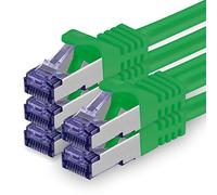 1aTTack.de Cat.7 network cable 3.0 m - green - 5 pieces - Cat7 patch cable (SFTP/PIMF/LSZH) raw cable 10 Gb/s with Rj 45 connector Cat.6a - 5 x 3 meters green