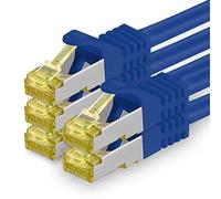 1aTTack.de Cat.7 Network Cable 5m Blue Pack of 5 Cat7 Ethernet Cable Network LAN Cable Raw Cable 10 Gb s SFTP PIMF LSZH Set Patch Cable with Rj 45 Plug Cat.6a