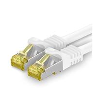 1aTTack.de Cat.7 network cable 7.5 m white 1 piece Cat7 Ethernet cable network LAN cable raw cable 10 Gb s SFTP PIMF LSZH set patch cable with Rj 45 plug Cat.6a