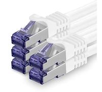 1aTTack.de Cat.7 network cable 7.5m - white - 5 pieces - Cat7 patch cable (SFTP/PIMF/LSZH) raw cable 10 Gb/s with Rj 45 connector Cat.6a - 5 x 7.5 meters white