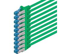 1aTTack.de CAT6 Gigabit LAN Cable - 10x 0.25m 1000 Mbit/s - RJ45 green | 1m 2m 3m 5m 10m, high-speed RJ45, shielded Ethernet cable for gaming, modem, router, PC and switch