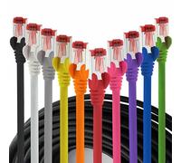 1aTTack.de Cat6 network cable 10x 0.25m CAT6 - shielding SFTP - CAT.6 RJ45 patch cable Ethernet cable DSL LAN router switch modem patch panel - 10 colors