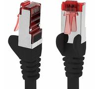 1aTTack.de Cat6 network cable 1x 10m CAT6 - shielding SFTP - CAT.6 RJ45 patch cable Ethernet cable DSL LAN router switch modem patch panel - black - 1 piece