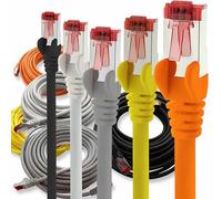 1aTTack.de Cat6 network cable 5x 0.25m CAT6 - shielding SFTP - CAT.6 RJ45 patch cable Ethernet cable - black, white, gray, yellow, orange - 5 colors