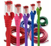1aTTack.de Cat6 network cable 5x 0.5m CAT6 - shielding SFTP - CAT.6 RJ45 patch cable Ethernet cable - red, magenta, violet, blue, green - 5 colors