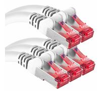 1aTTack.de Cat6 network cable 5x 1m CAT6 - shielding SFTP - CAT.6 RJ45 patch cable Ethernet cable DSL LAN router switch modem patch panel - white - 5 pieces