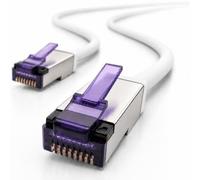 1aTTack.de Cat6a Highly Flexible LAN Cable 1x 50m RJ45 10 Gb/s white | Highly flexible Cat6a Ethernet patch cable; S/FTP PIMF, 500 MHz, RJ45, 10 Gb/s for router, switch, PC, gaming and server