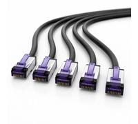 1aTTack.de Cat6a Highly Flexible LAN Cable 5x 0.25m RJ45 10 Gb/s black | Highly flexible Cat6a Ethernet patch cable; S/FTP PIMF, 500 MHz, RJ45, 10 Gb/s for router, switch, PC, gaming and server
