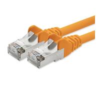 1aTTack.de Network cable CAT 5e foil and braid shielded SFTP network patch cable with 2x RJ45 plugs 3.0 m orange