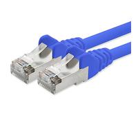 1aTTack.de Network cable CAT 5e foil and braid shielded SFTP network patch cable with 2x RJ45 plugs 15m blue