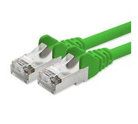 1aTTack.de Network cable CAT 5e foil and braid shielded SFTP network patch cable with 2x RJ45 plugs 0.25m green