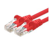 1aTTack.de Network cable CAT 5e UTP network patch cable with 2x RJ45 plugs 0.5m red