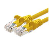 1aTTack.de Network cable CAT 5e UTP network patch cable with 2x RJ45 plugs 10m yellow