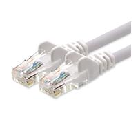 1aTTack.de Network cable CAT 5e UTP network patch cable with 2x RJ45 plugs 15m white