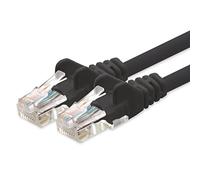 1aTTack.de Network cable CAT 5e UTP network patch cable with 2x RJ45 plugs 2m black