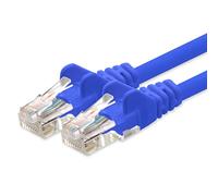 1aTTack.de Network cable CAT 5e UTP network patch cable with 2x RJ45 plugs 2m blue
