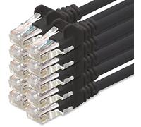 1aTTack.de Network cable Cat.6 - black - 10x - 0.5m - (set) - CAT6 Ethernet cable Lanka cable 1000 Mbits patch cable