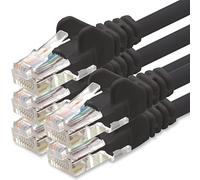 1aTTack.de Network cable Cat.6 - black - 5X - 1m - (set) - CAT6 Ethernet cable Lanka cable 1000 Mbits patch cable