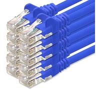 1aTTack.de Network cable Cat.6 - blue - 10x - 0.25m - (set) - CAT6 Ethernet cable Lanka cable 1000 Mbits patch cable