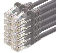 1aTTack.de Network cable Cat.6 - gray - 10x - 2m - (set) - CAT6 Ethernet cable Lanka cable 1000 Mbits patch cable