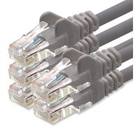 1aTTack.de Network cable Cat.6 - gray - 5X - 0.5m - (set) - CAT6 Ethernet cable Lanka cable 1000 Mbits patch cable
