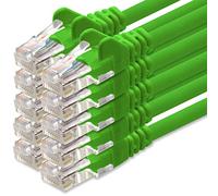 1aTTack.de Network Cable Cat.6 - Green - 10x - 0.5m - (Set) - CAT6 Ethernet Cable LAN Cable 1000 Mbits Patch Cable