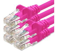 1aTTack.de Network cable Cat.6 - Magenta - 5X - 0.25m - (set) - CAT6 Ethernet cable Lanka cable 1000 Mbits patch cable