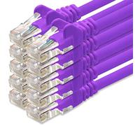 1aTTack.de Network cable Cat.6 - purple - 10x - 1m - (set) - CAT6 Ethernet cable Lanka cable 1000 Mbits patch cable