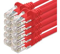 1aTTack.de Network cable Cat.6 - red - 10x - 0.5m - (set) - CAT6 Ethernet cable Lanka cable 1000 Mbits patch cable