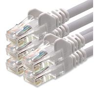 1aTTack.de Network cable Cat.6 - white - 5X - 10m - (set) - CAT6 Ethernet cable Lanka cable 1000 Mbits patch cable