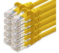 1aTTack.de Network cable Cat.6 - yellow - 10x - 5m - (set) - CAT6 Ethernet cable Lanka cable 1000 Mbits patch cable