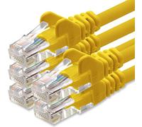 1aTTack.de Network cable Cat.6 - yellow - 5X - 5m - (set) - CAT6 Ethernet cable Lanka cable 1000 Mbits patch cable